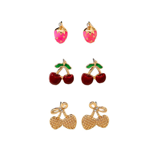Planderful Vienna Verve Earrings Set – Adorable Summer Fruit Designs