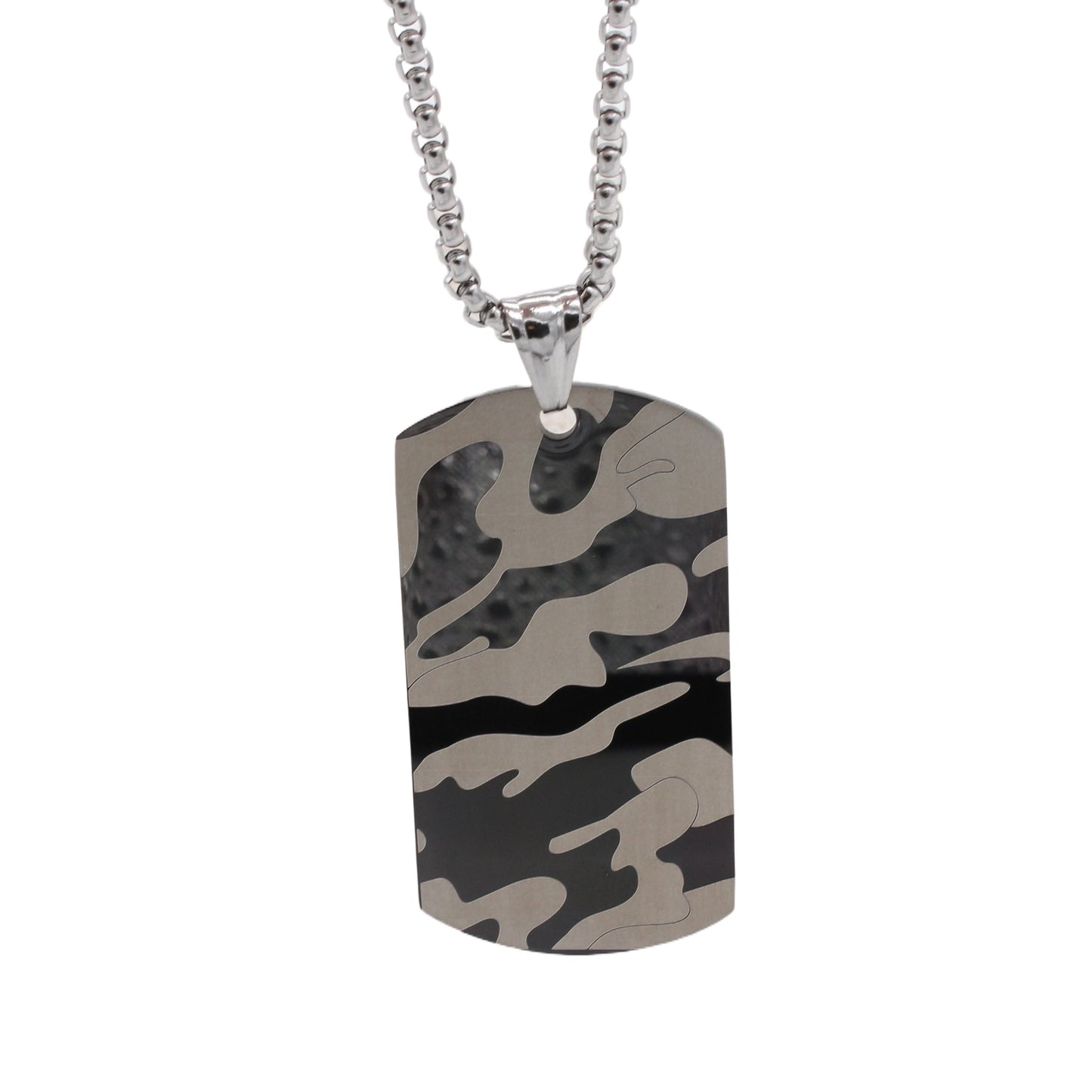 Personalized Camouflage Pendant Titanium Steel by Planderful For Unisex Streetwear Fans