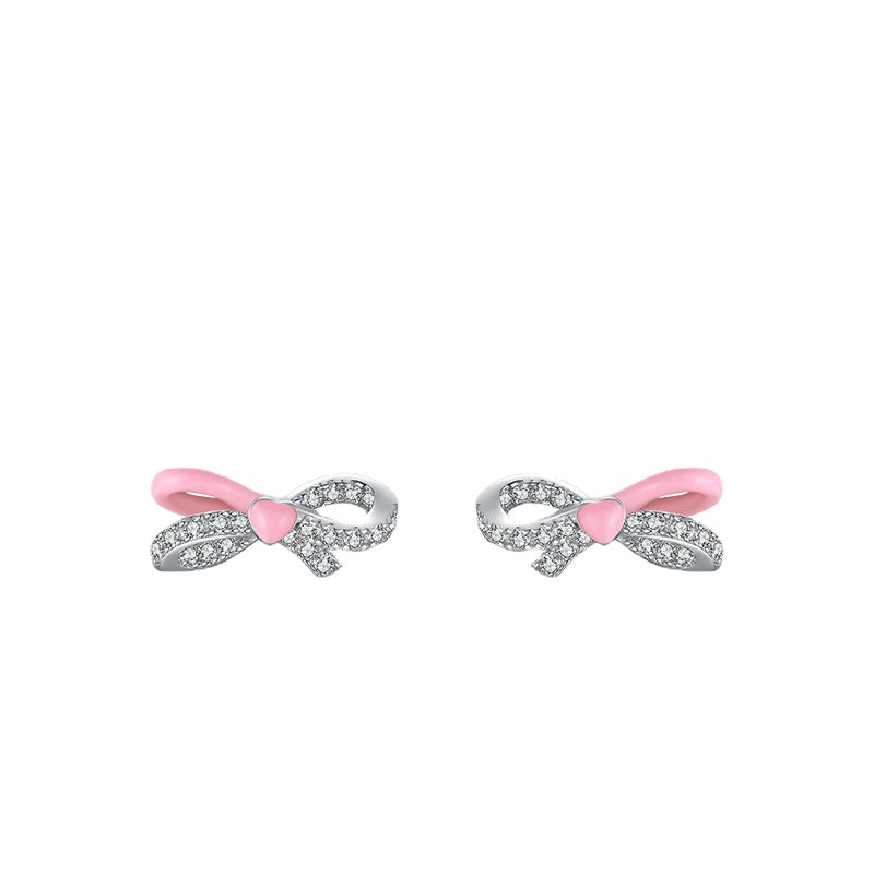 Charming S925 Sterling Silver Bow Earrings - Fashionable and Elegant