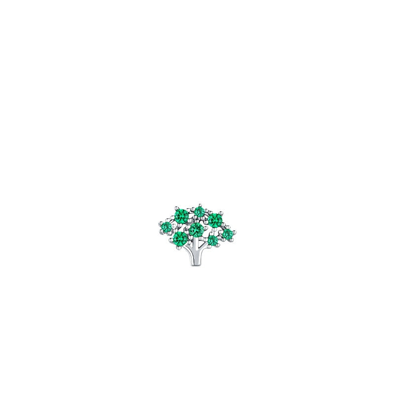 925 Sterling Silver Colorful Zircon Single Stud
