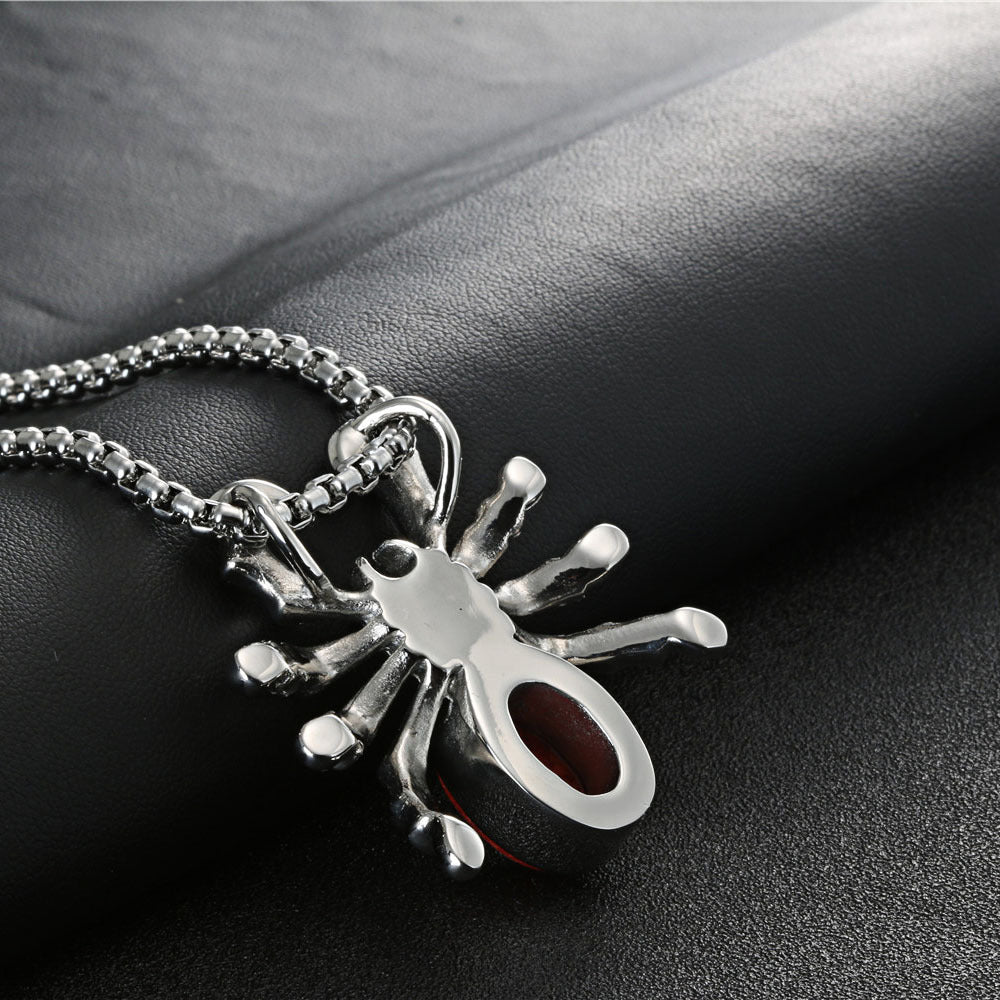 Titanium Steel Spider Pendant for Men and Women, Retro Crowe Design, Large Stainless Steel Accessory