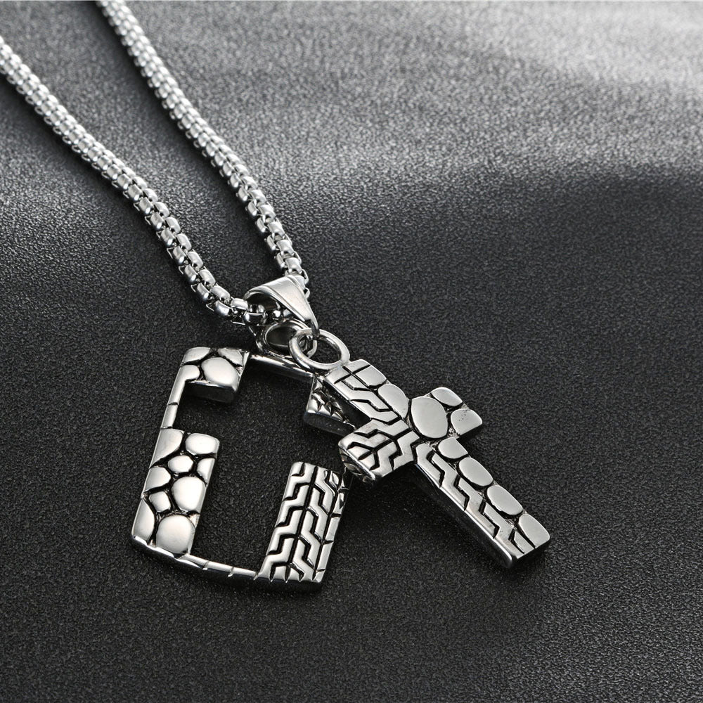 Retro Titanium Steel Cross Pendant for Men and Women - Dual-Use Military Style by Planderful