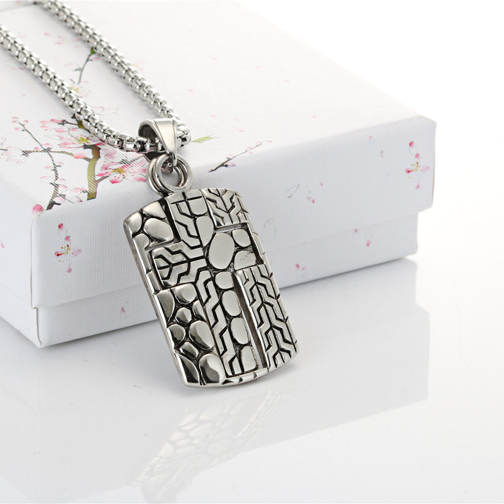 Retro Titanium Steel Cross Pendant for Men and Women - Dual-Use Military Style by Planderful