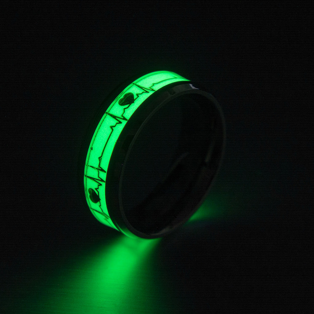 Luminous Electrocardiogram Ring Nightclub Fluorescent Jewelry