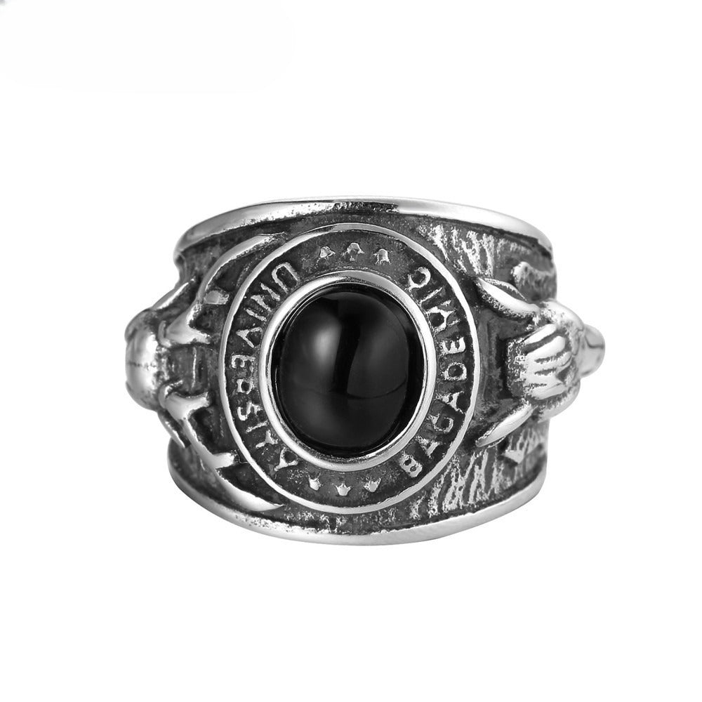 Planderful Titanium Steel Ring Unisex Personalized Nordic Elk Protection Statement For Men And Women