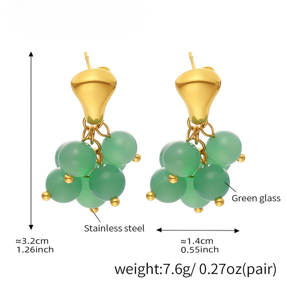 Planderful Tigers Eye Earrings Stainless Steel Luxury For Women