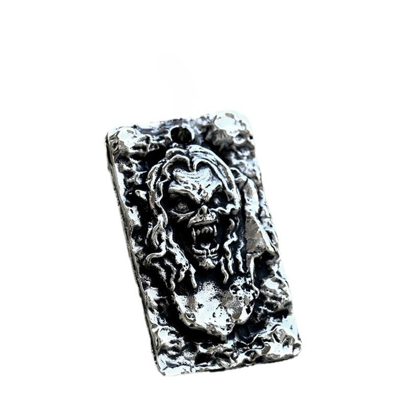 Retro Stainless Steel Skull Pendant for Men - European and American Dominating Titanium Steel Jewelry