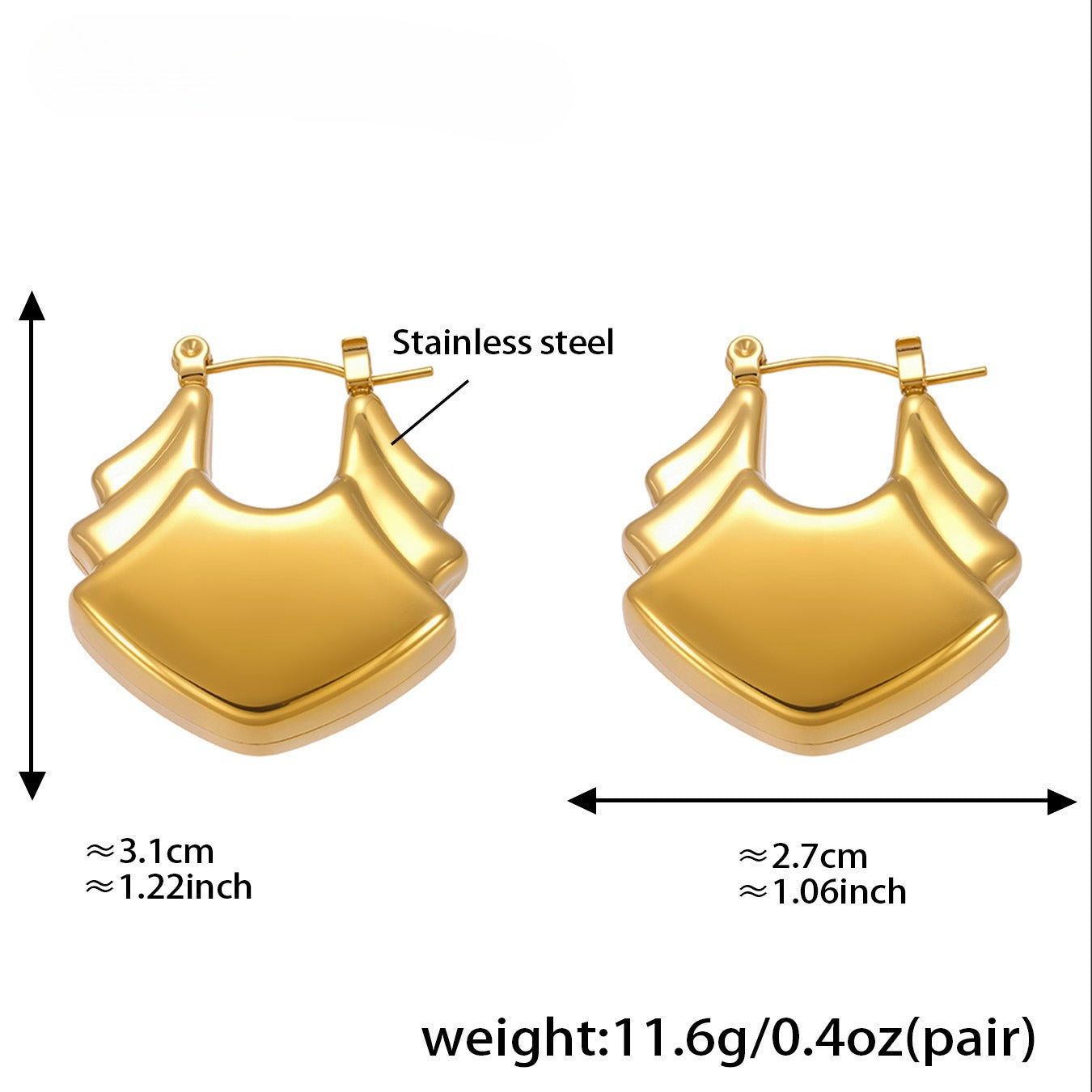 Planderful Genie 18K Gold Circle Geometric Earrings Women