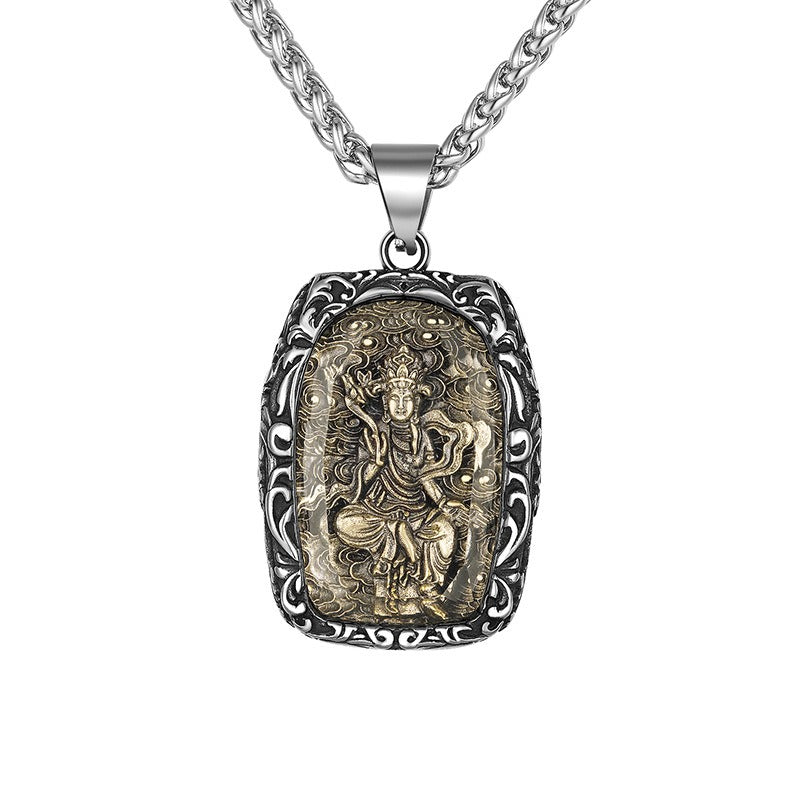 Steel Necklace – Luxury Buddha Zodiac Pendant