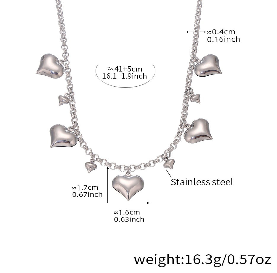 Planderful Stainless Steel Women Love Necklace 18K Plated