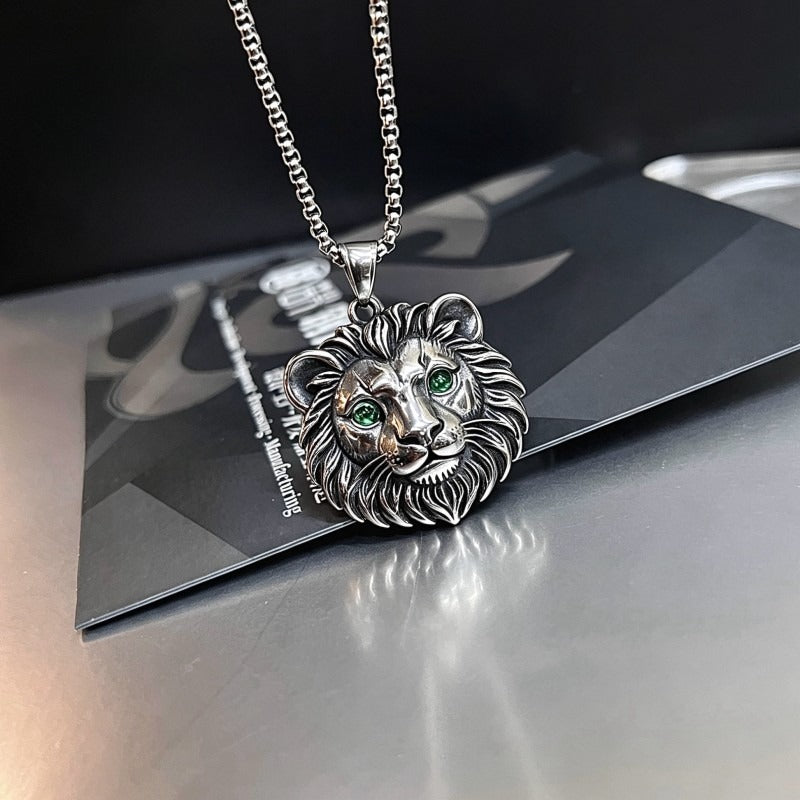 Lion Head Stainless Steel Men's Pendant Necklace