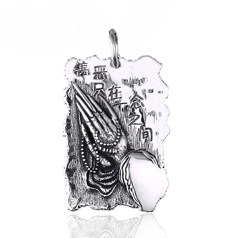 Retro Personalized Titanium Steel Men's Pendant - Good and Evil Design for Wholesale Foreign Trade Jewelry