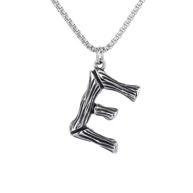 Stainless Steel Necklace – Minimalist 26 Letter Pendant