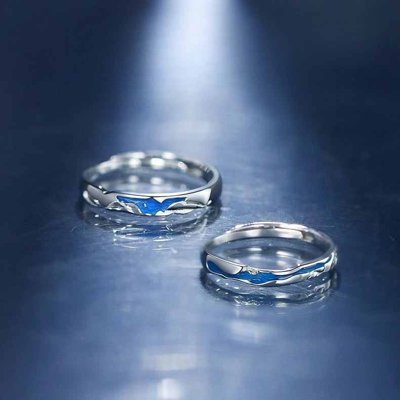 Planderful 925 Sterling Silver Ring Hoh Xili Sea Couple Design For Girlfriend Valentines Day Gift