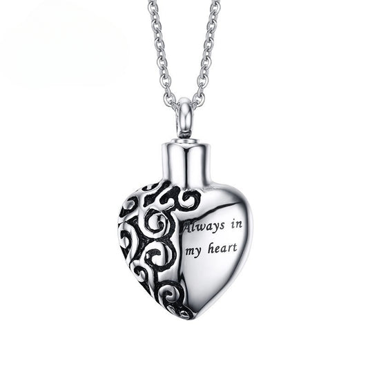 Retro Jewelry Literary Pendant Titanium Steel Heart Necklace