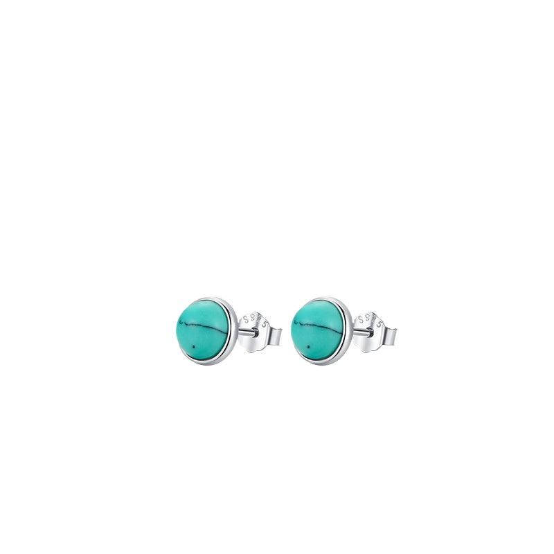 925 Sterling Silver Turquoise Stud Earrings