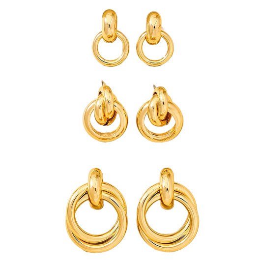 Planderful Vienna Verve Earrings Set – Fashionable Double-Layer Design