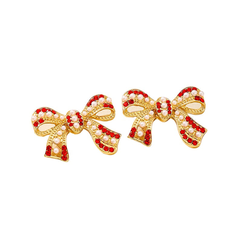 Planderful Vienna Verve Earrings – Exquisite Imitation Pearl Bow Design