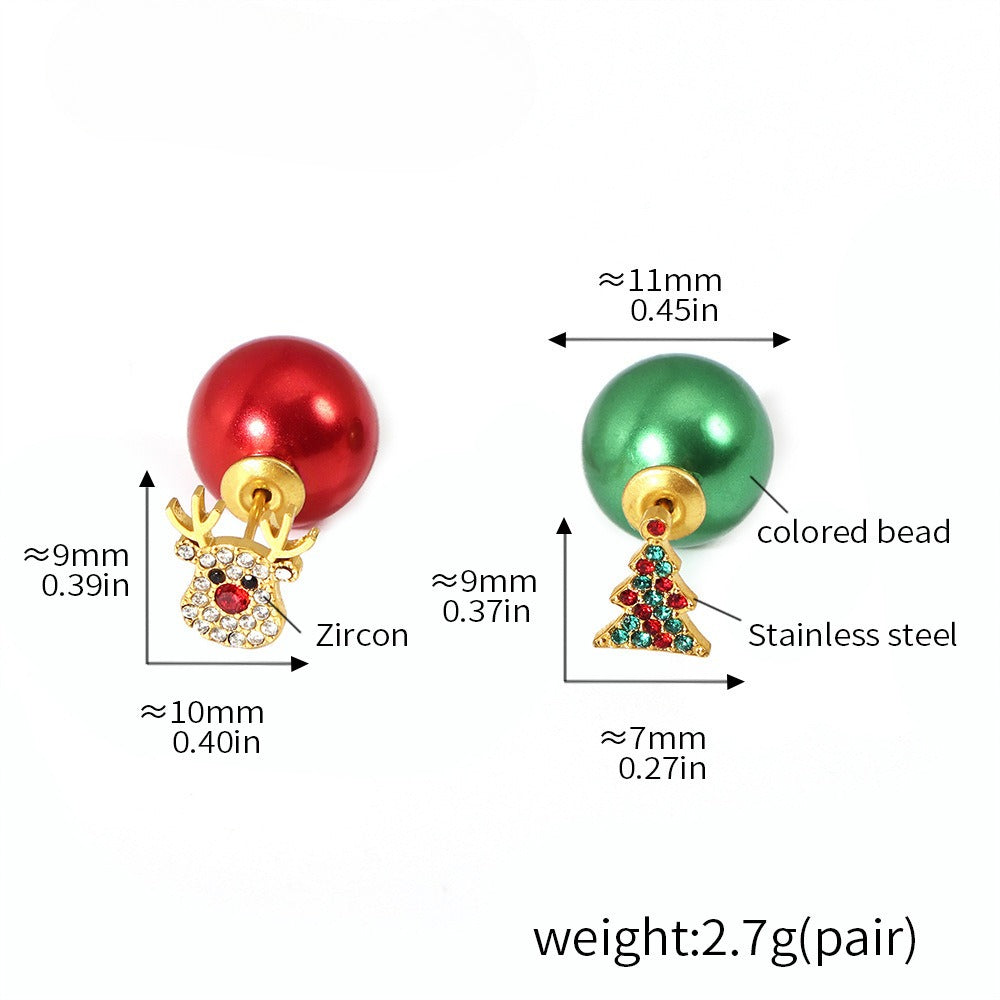 Planderful Christmas Tree Zircon Earrings For Women