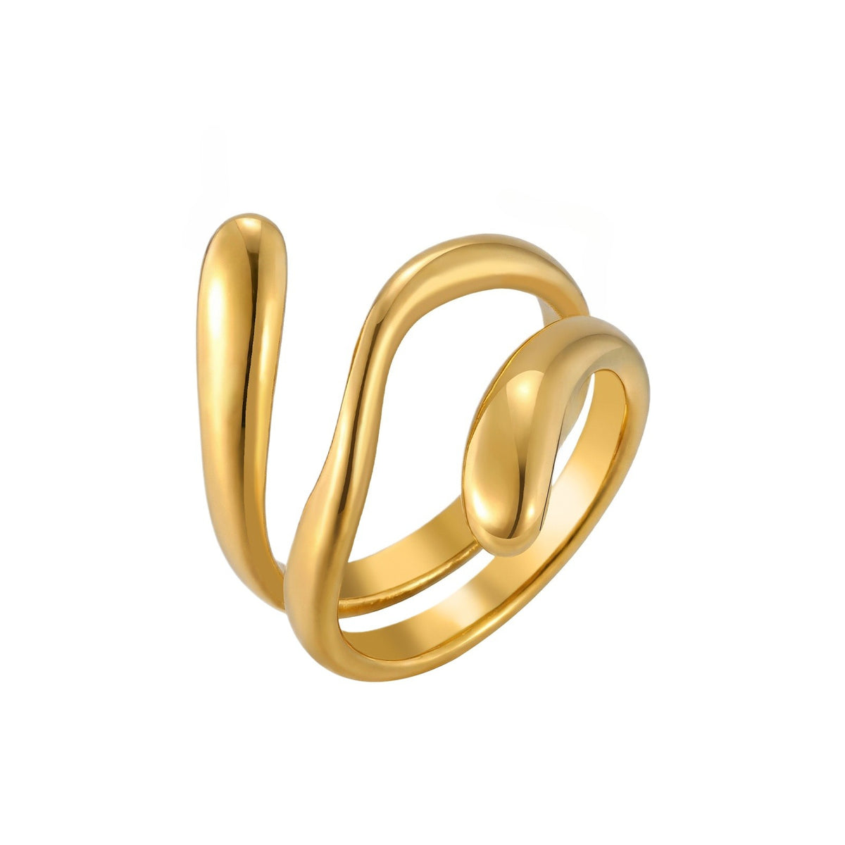 Stainless Steel Multi-Level Water Drop Geometric Water Drop Shape – Ring