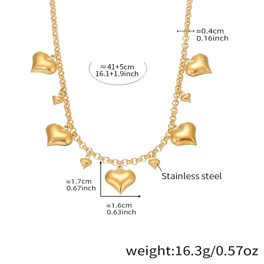 Planderful Stainless Steel Women Love Necklace 18K Plated