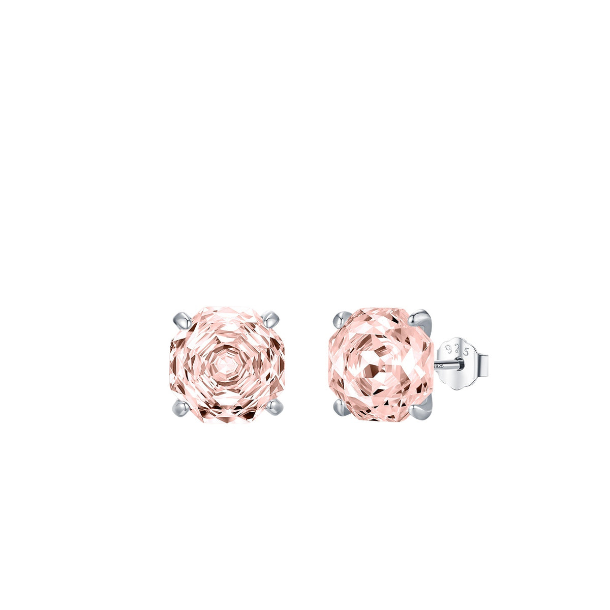 925 Sterling Silver Minimalist Rose-Cut Zircon Stud Earrings