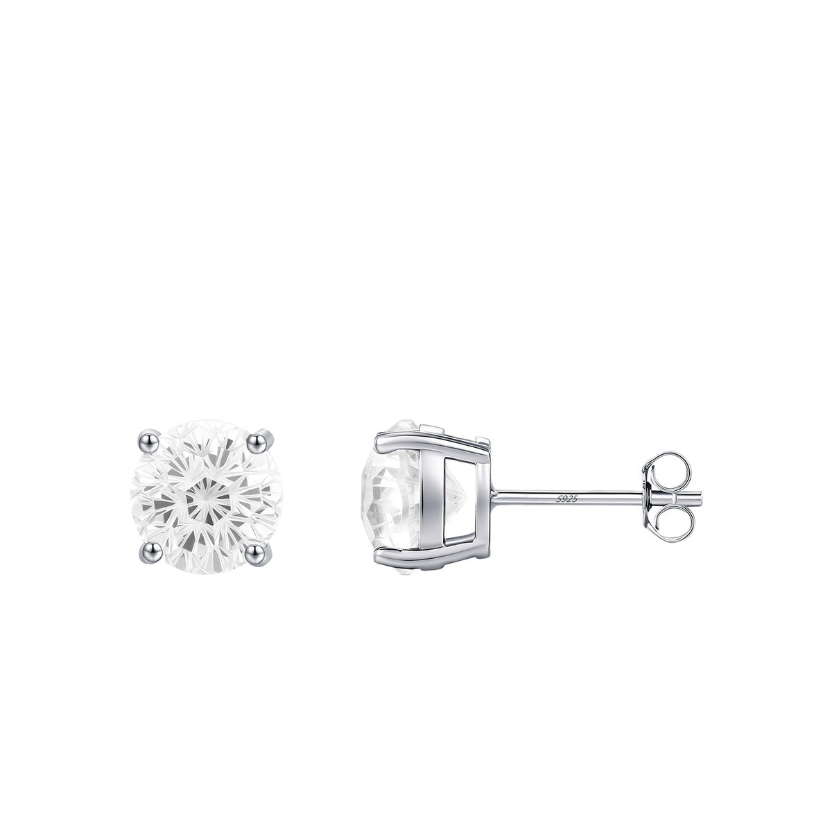 925 Sterling Silver Fireworks-Cut Stud Earrings