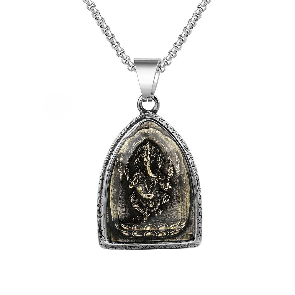 Planderful Buddhist Pendant Eight Patrons Of The Zodiac Guanyin Tathagata Unisex Protection Necklace