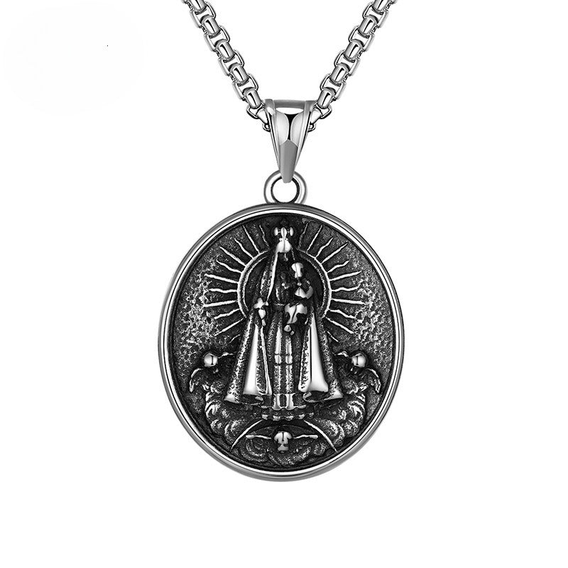 Steel Necklace – Elegant Religious Pendant