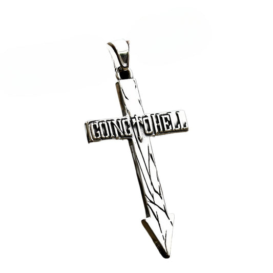 Retro Titanium Steel Arrow Pendant for Men - Simple Stainless Steel Cross Design