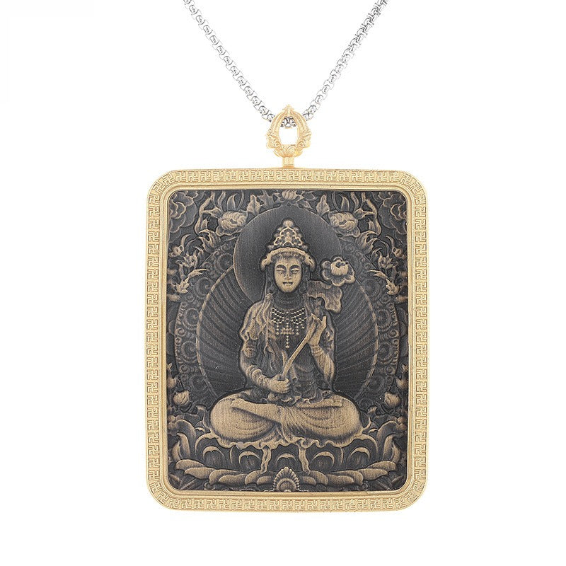 Steel Necklace – Statement Tibetan Thangka Buddha Pendants