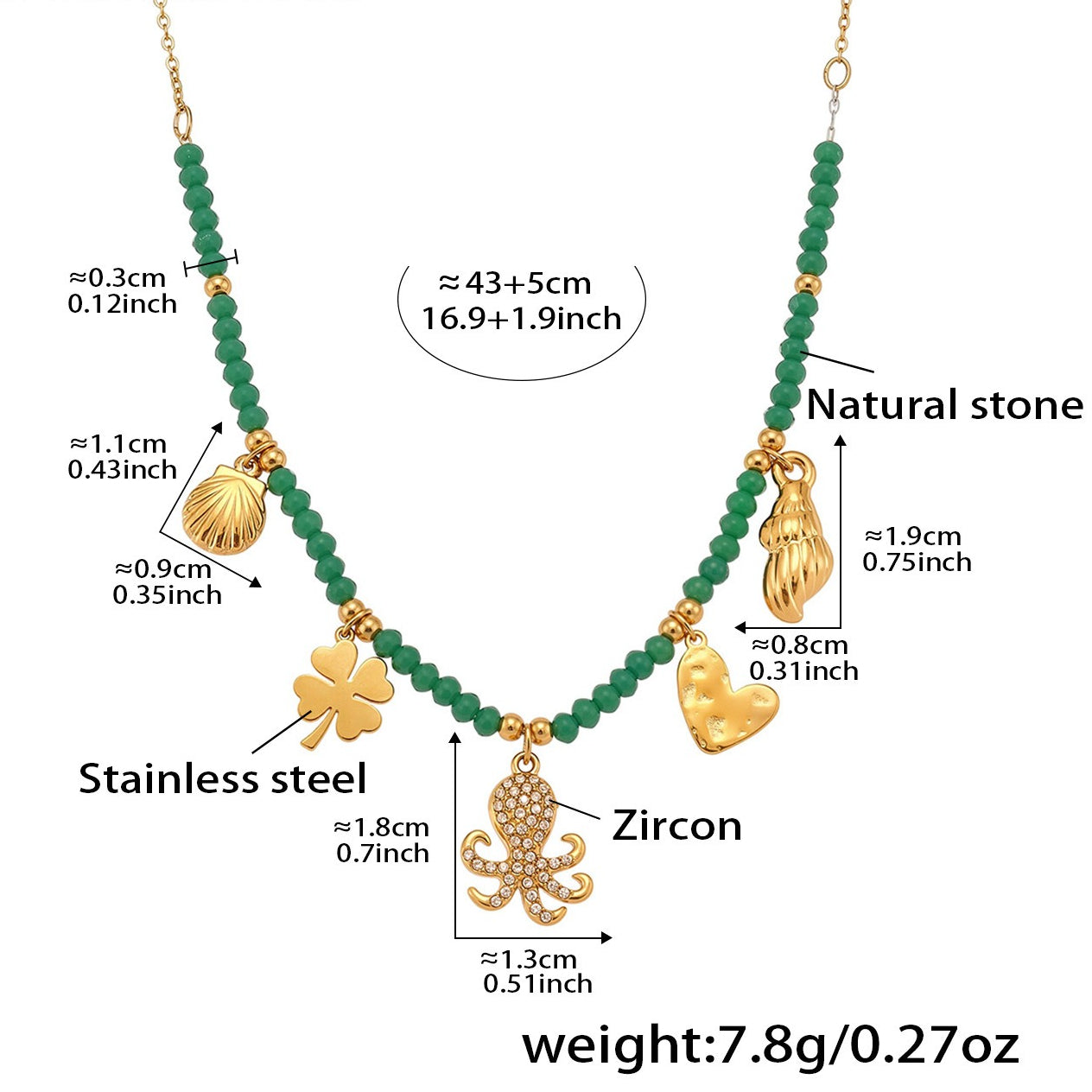 Planderful Ocean Octopus Pendant Necklace Zirconium Women