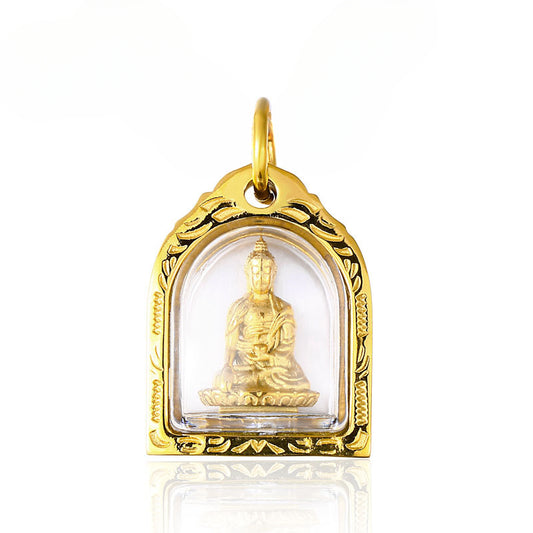 Men's Titanium Steel Sakyamuni Buddha and Guanyin Pendant, Creative Minimalist Jewelry Wholesale