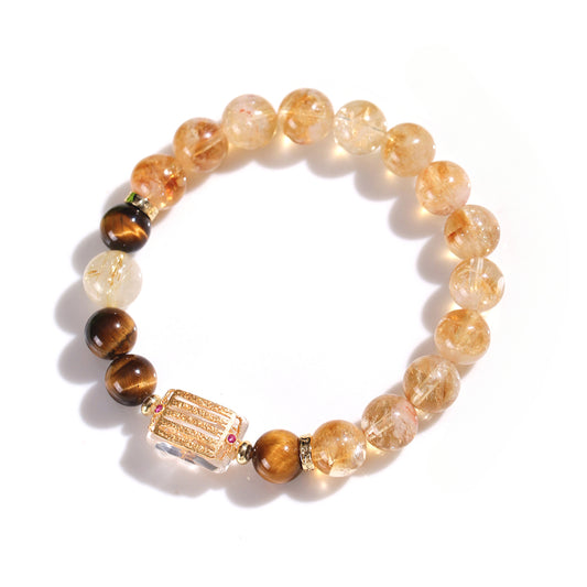 Planderful Fortune's Favor Bracelet – Elegant Crystal Design with Yellow Tiger Eye