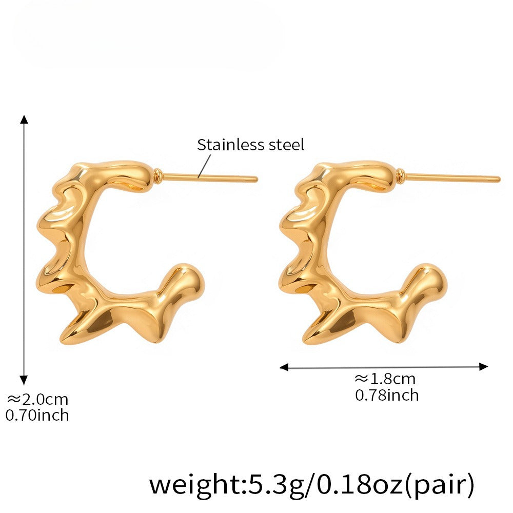 Planderful Pentagonal Stainless Steel Earrings For Women