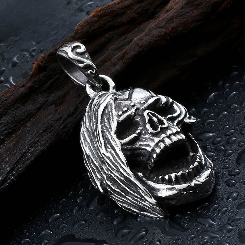 Titanium Steel Punk Ghost Head Pendant for Men - Wholesale Fashion Jewelry