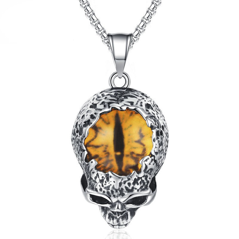 Steel Necklace – Vintage Viking Devil's Eye For Men