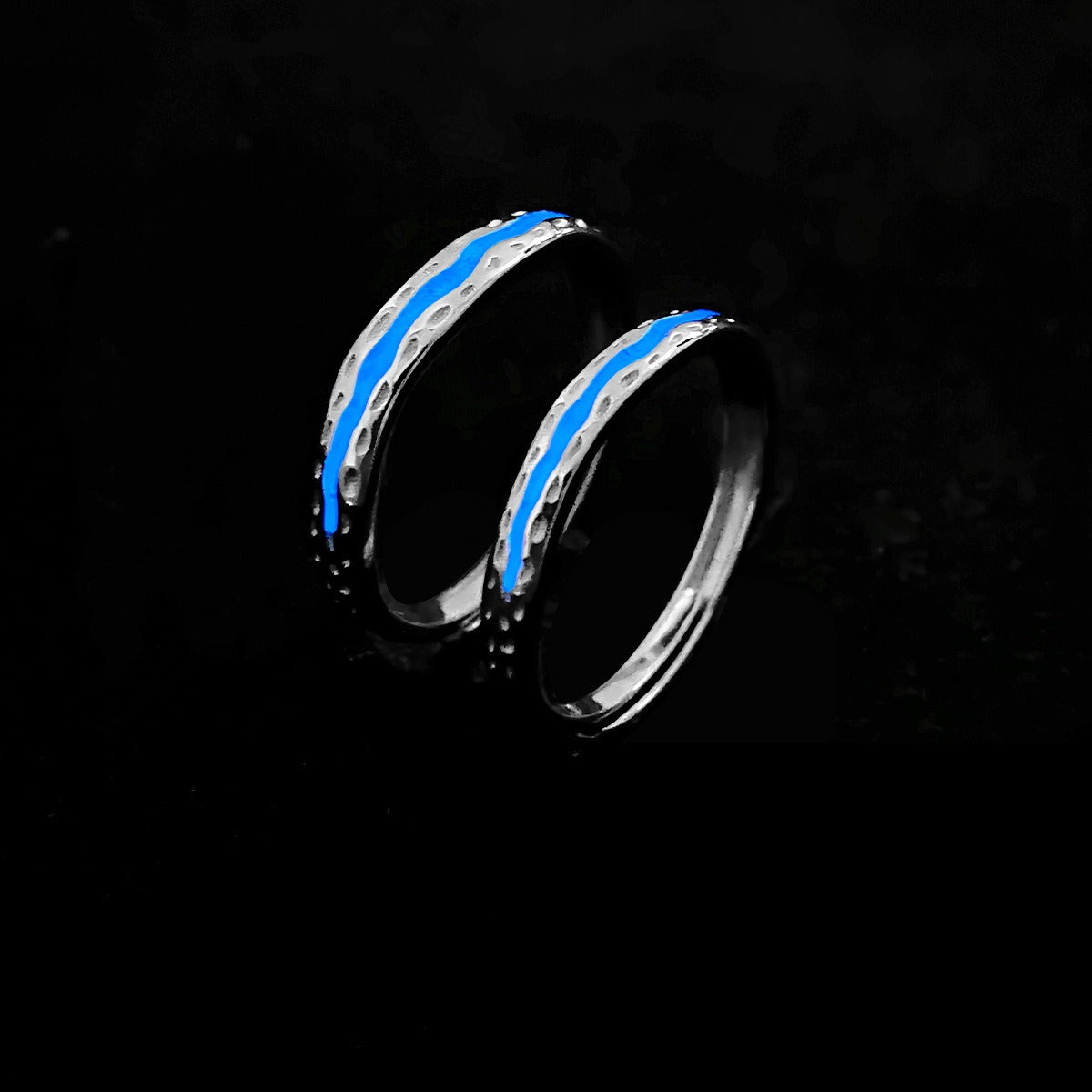 Planderful Jewelry Luminous Sterling Silver Purple Couple Ring for Girlfriend Valentines Day Gift