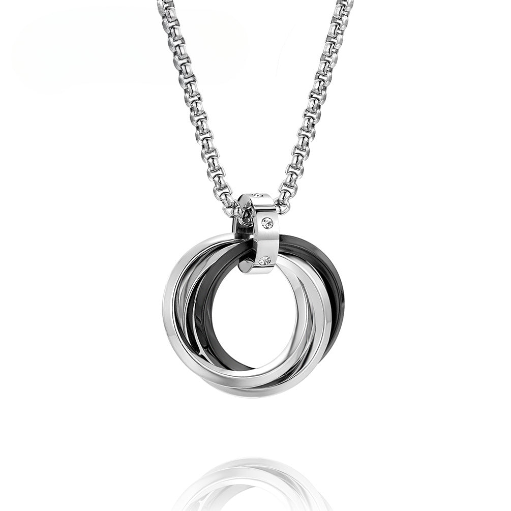 Taobao Tmall Internet Celebrity Hip-Hop Men's Three-Ring Pendant