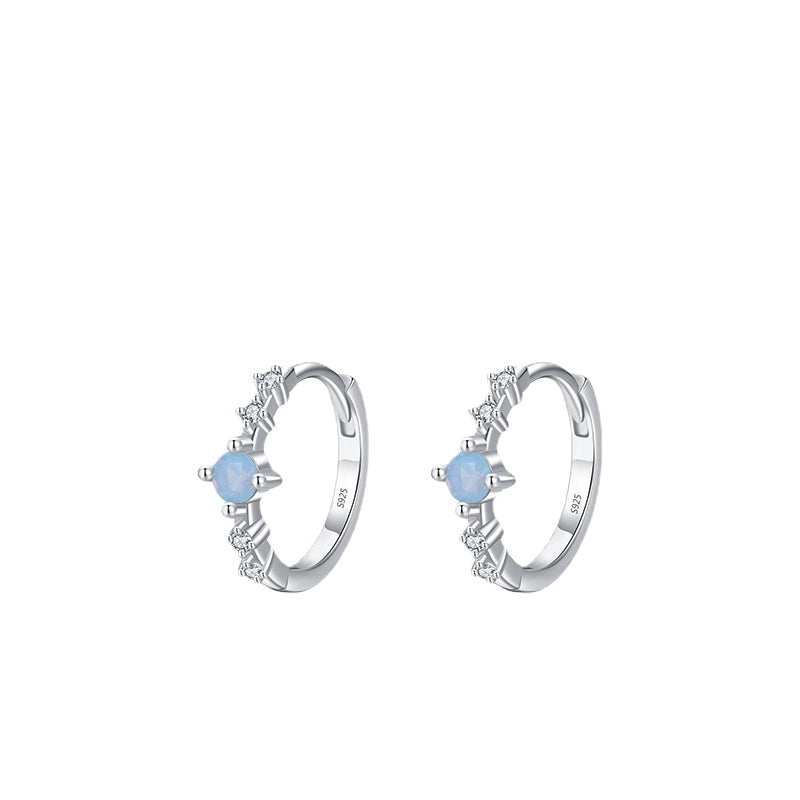 S925 Pure Silver Crystal Zircon Earrings with Unique Japanese Small Fresh Design by Planderful Collection