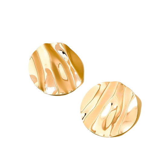 Exaggerated Retro Metal Earrings from Vienna Verve Collection