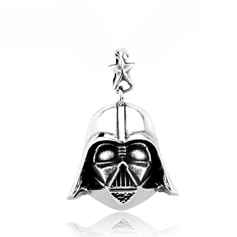 Titanium Steel Darth Vader Helmet Pendant for Men - Wholesale European and American Film and Television Jewelry