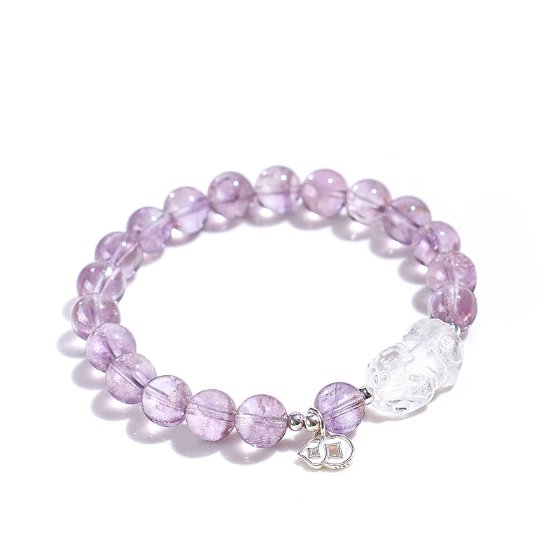Planderful Fortune's Favor Bracelet – Elegant Amethyst and Obsidian Design