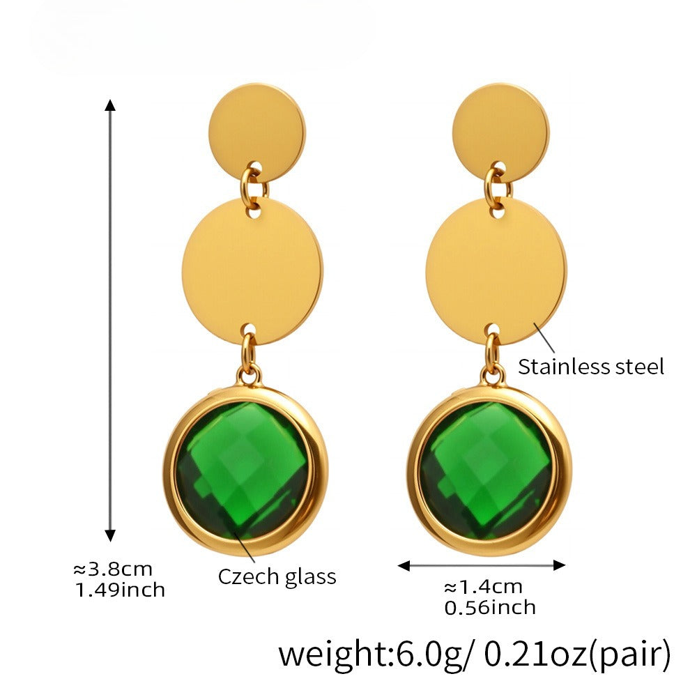 Planderful Genie Fringed Glass Disc Earrings Women