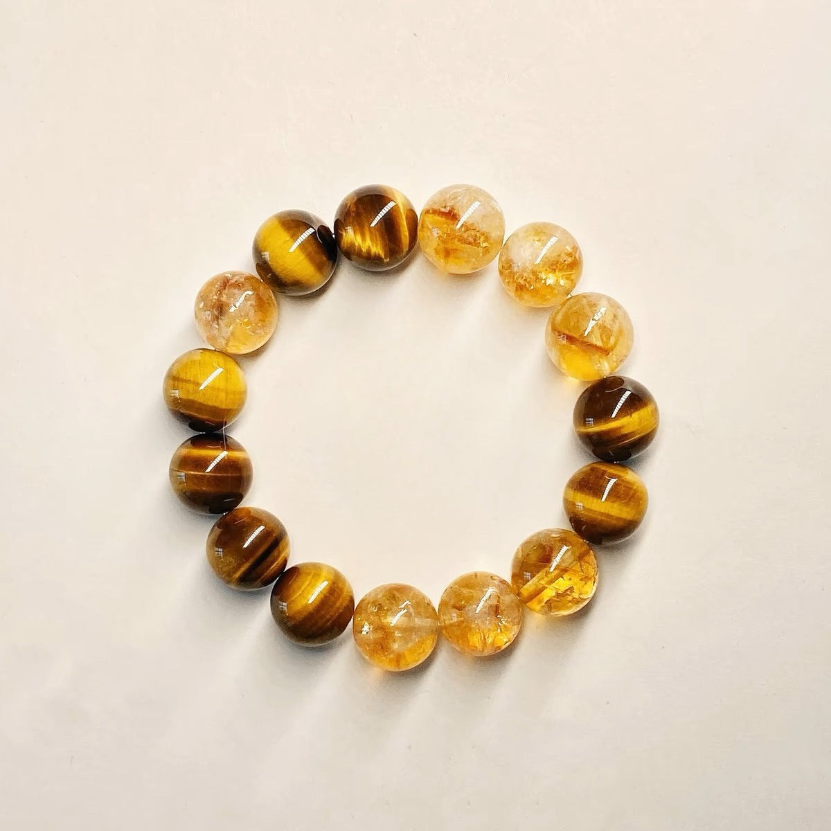 Tiger Eye & Citrine Couple Bracelet