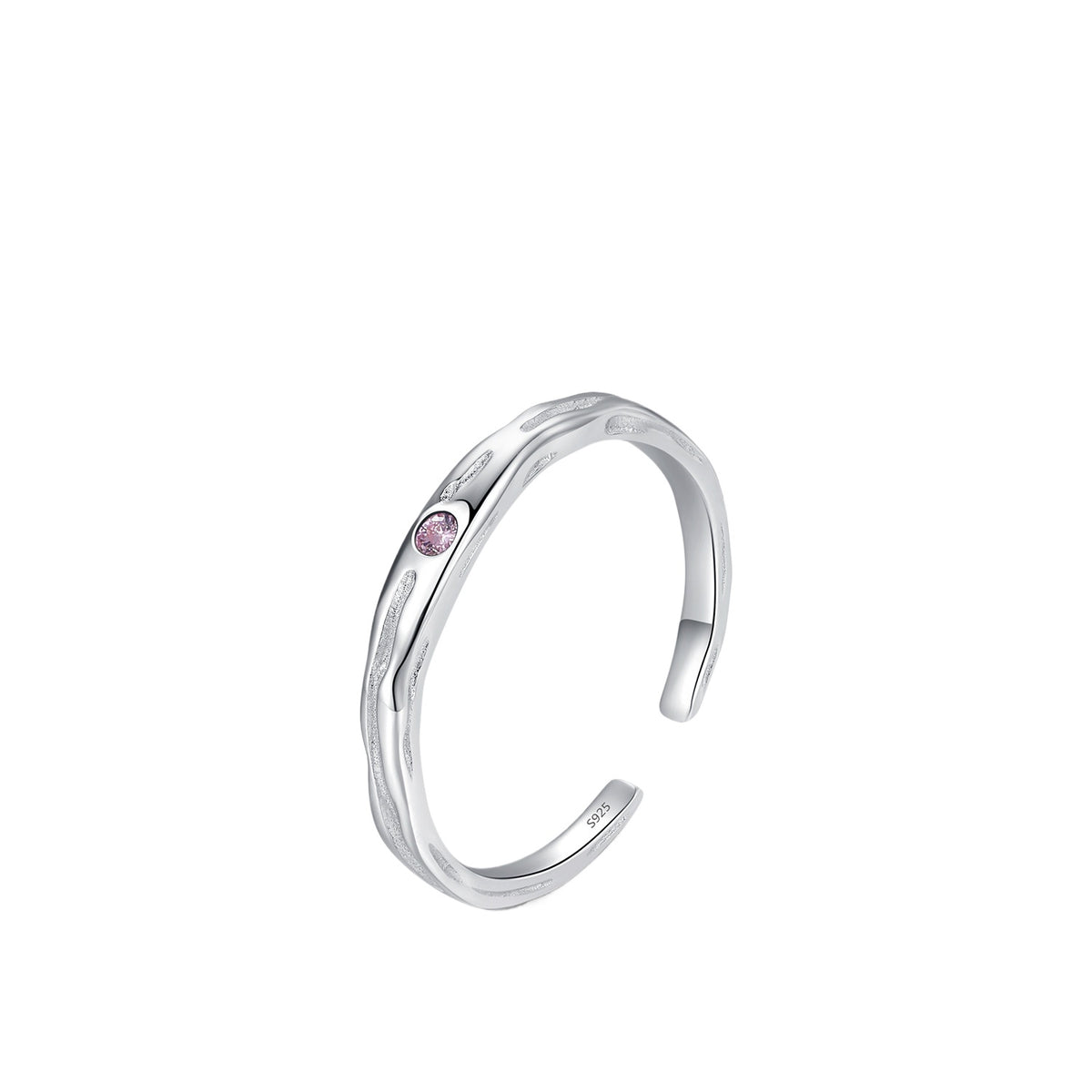 925 Sterling Silver Foil-Texture Ring
