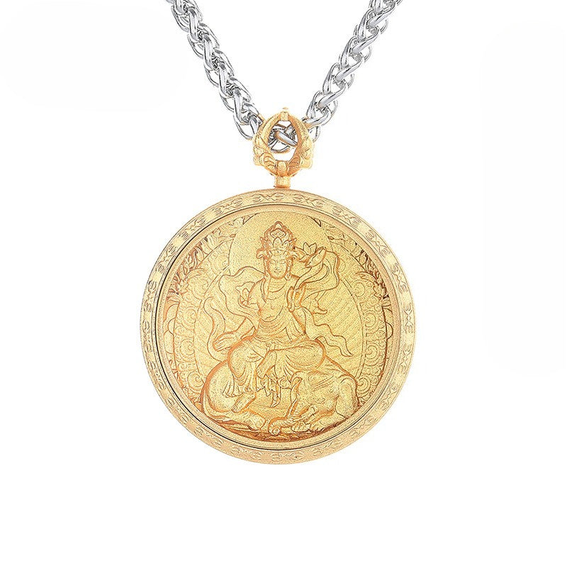 Steel Necklace – Luxury Bodhisattva Zodiac Pendant