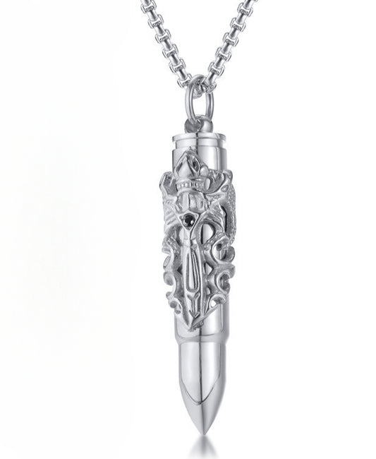 Stainless Steel Bullet Pendant Gold Silver Dragon Sword Jewelry