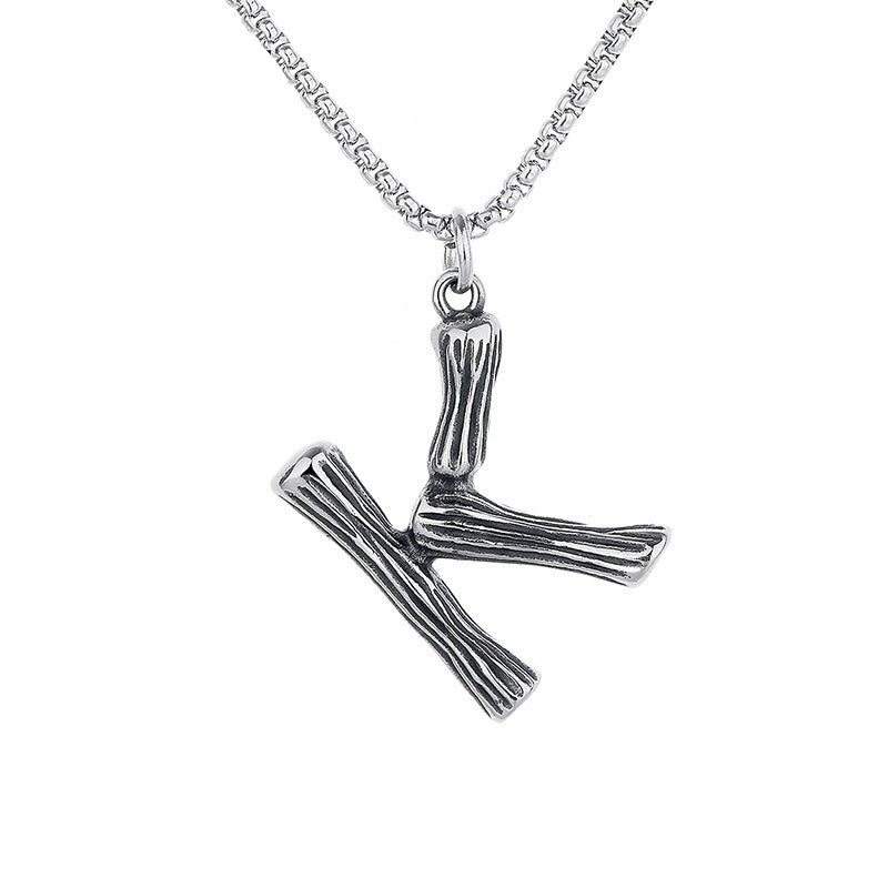 Stainless Steel Necklace – Minimalist 26 Letter Pendant