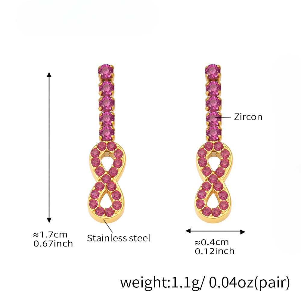 Planderful Zircon Pendant Earrings For Women 18k Gold